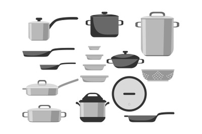 Cartoon stainless and non-stick cookware set, pots, pans, saucepans an