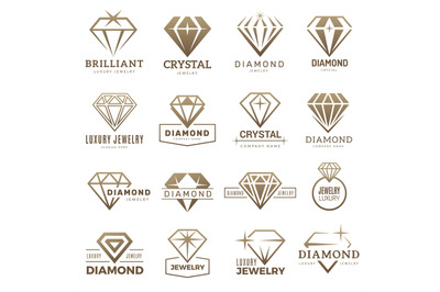 Diamond logo. Stylizes gemstones royal luxury symbols with jewellery r