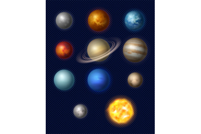 Planets realistic. Universe systems stars collection jupiter earth moo