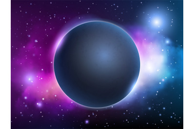 Space universe background. Globe fantasy magic night lighting planet v