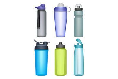 Fitness bottles. Plastic bottles for water running and gym training ac