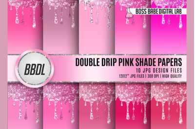 Double Drip Pink Shade Digital Papers