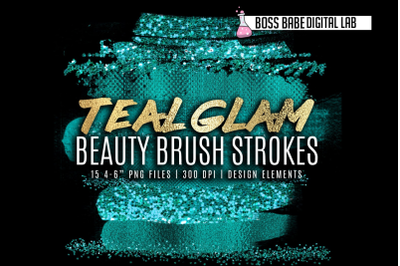 Teal Beauty Brush Strokes