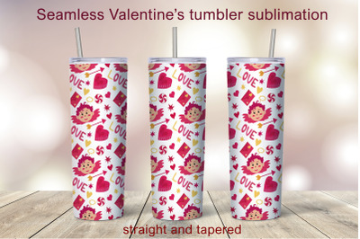 Seamless Valentine&#039;s day tumbler wrap / Sublimation design