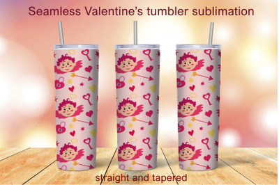 Seamless Valentine&#039;s day tumbler wrap / Sublimation design