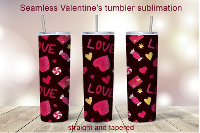 Seamless Valentine&#039;s day tumbler wrap / Sublimation design