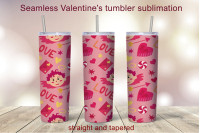 Seamless Valentine&#039;s day tumbler wrap / Sublimation design