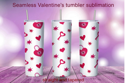 Seamless Valentine&#039;s day tumbler wrap / Sublimation design