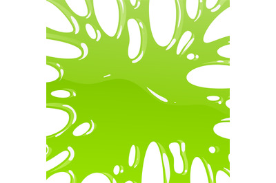 Green slime. Toxic dirty mucus realistic. Bright glossy liquid, spot o