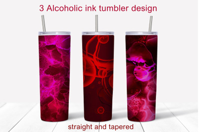 3 Alcoholic ink Tumbler wrap design for Valentines day