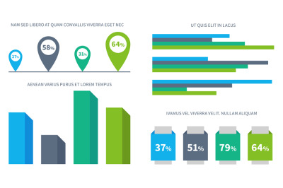 Infographics set. Charts and graphs for report. Business presentation