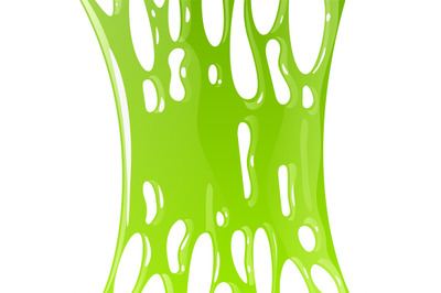 Mucus green. Toxic slime realistic. Bright glossy stretching liquid, a