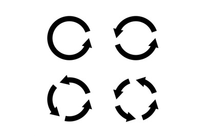 Recycling eco circle. Black arrows. Round circular signs. Recyclable g