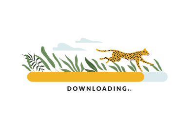 Fast downloading. High-speed loading. Running cheetah. Waiting for web