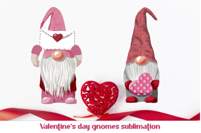 Valentine&amp;&23;039;s day gnomes sublimation. 2 Cartoon love character