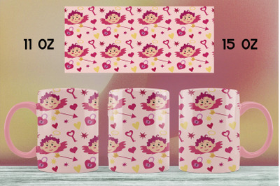 Valentine&#039;s day mug wrap design / 15oz and 11oz Sublimation