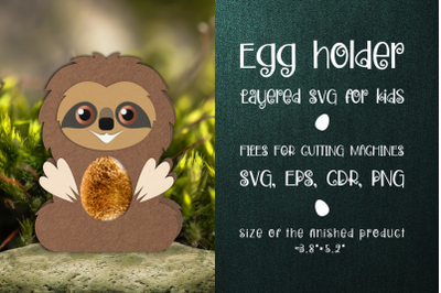 Sloth Chocolate Egg Holder Template SVG