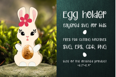 Easter Bunny -Egg Holder Template SVG