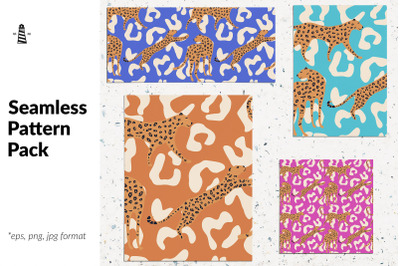 Abstract cheetah seamless patterns