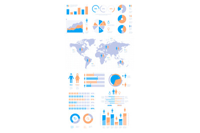 Demographic infographic. People population statistics percentage visua