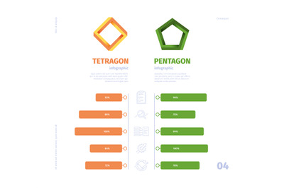 Comparison graph. Business infographic selection charts versus compara