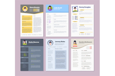 Resume template. Modern clean design layout for corporate managers cur