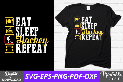 Eat Sleep Hockey Repeat Sublimation Svg