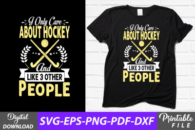 Hockey and 3 People Lover T-shirt Design
