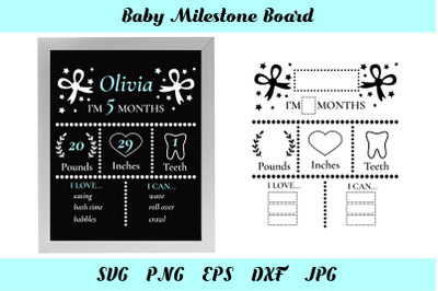 Baby Milestone Board SVG. First Birthday SVG.