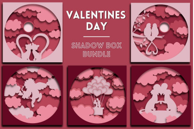 3D Valentines Shadow Box | Layered SVG Cut File