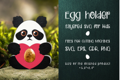 Panda Chocolate Egg Holder template SVG