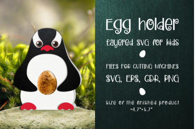 Penguin Chocolate Egg Holder template SVG