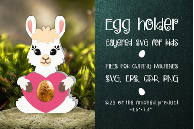 Llama Chocolate Egg Holder template SVG