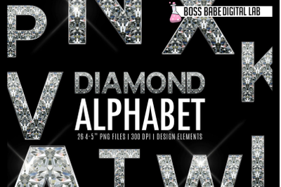 Diamond Alphabet Clipart