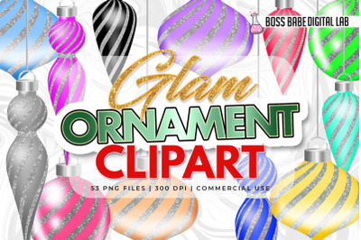 Glam Diamond Christmas Ornament Clipart: &quot;Christmas Ornament CLIPART&quot;