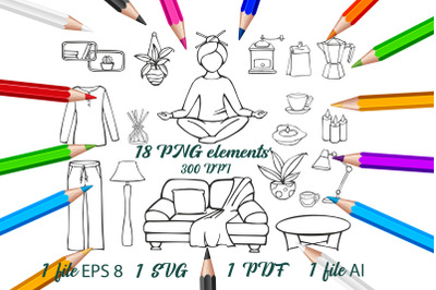 Fashion clipart - Home decor - Commercial use Clipart - Clipart for pl