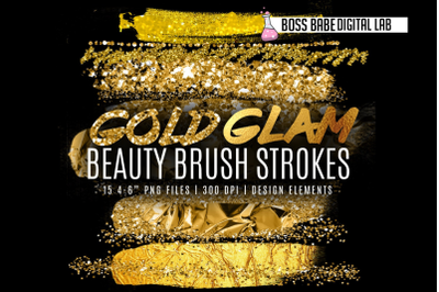Gold Beauty Brush Strokes