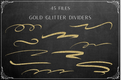 Gold Glitter Page Dividers and Borders