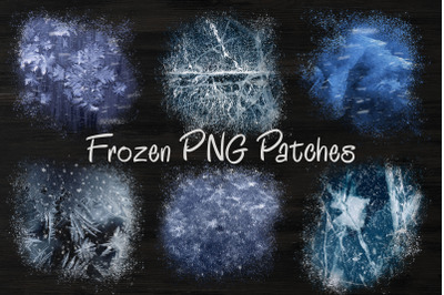 Distressed Winter Patches, Frozen Clipart