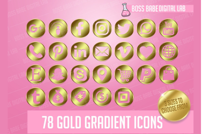 Gold Gradient Icon Kit