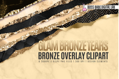 Glam Bronze Tears Clipart