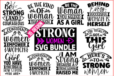 Strong woman SVG T shirt Design bundle