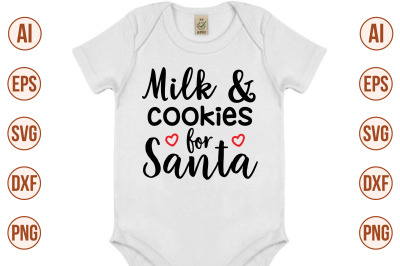 Milk &amp; cookies for Santa svg cut file