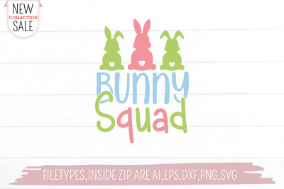 Bunny Squad Svg Cut file