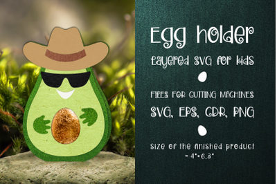 Avocado Chocolate Egg Holder template SVG