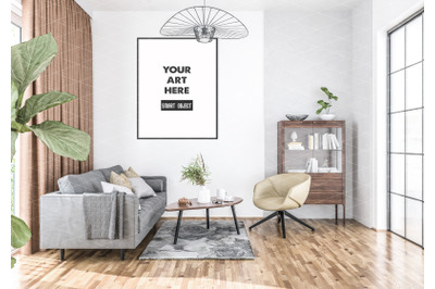 Interior scene artwork background frame mockup