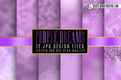 12 Purple Dreams Digital Papers