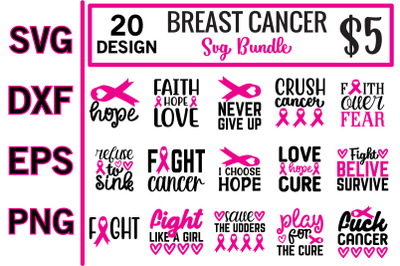 Breast cancer svg bundle