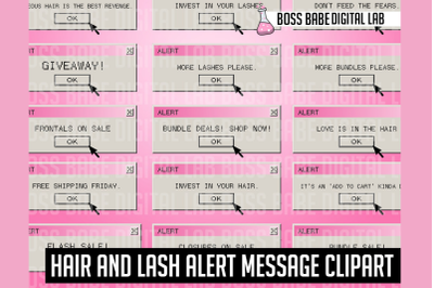 Pink Lash and Hair Alert Message Pack