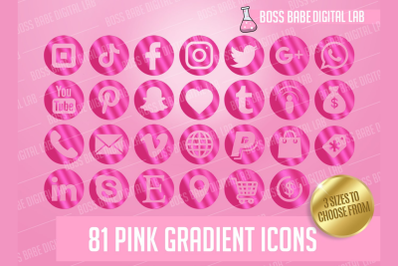 Hot Pink Website Icon Kit